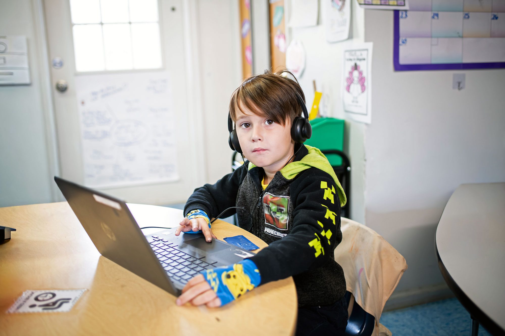 Student working on computer